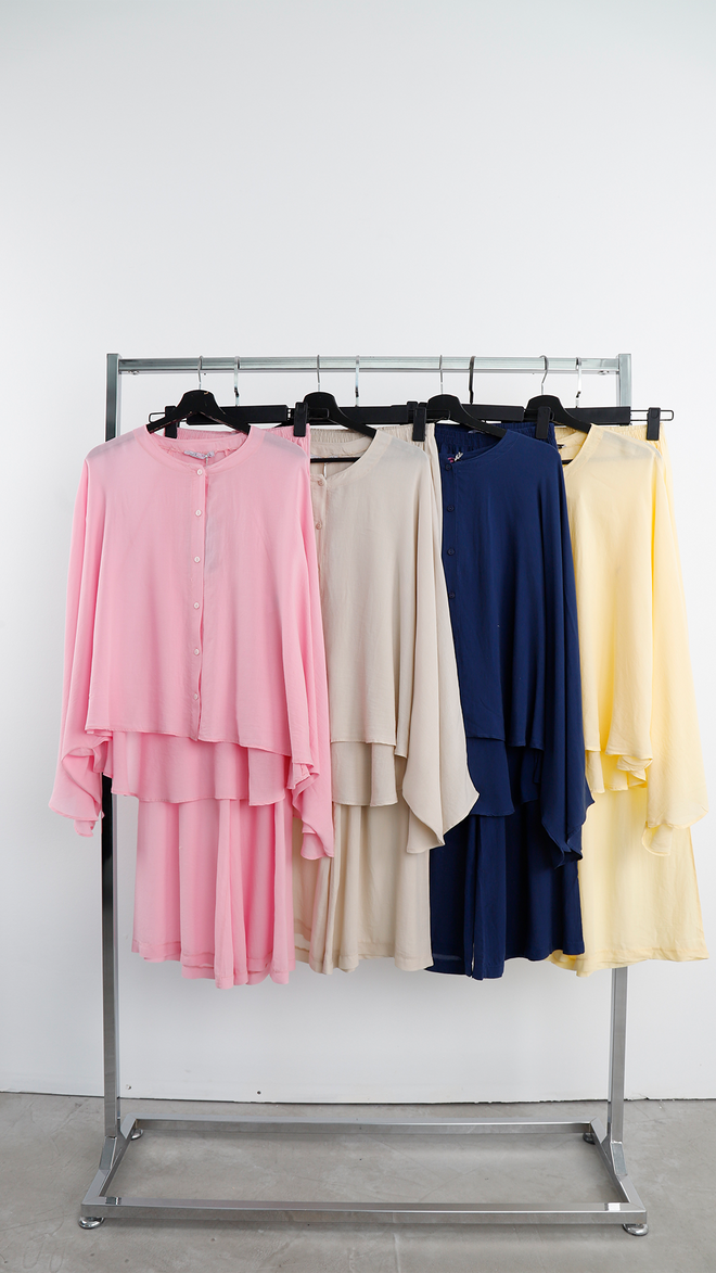 Cream Rouge Pink Modest Casual Elegant Shirt Wholesale Clothing 1