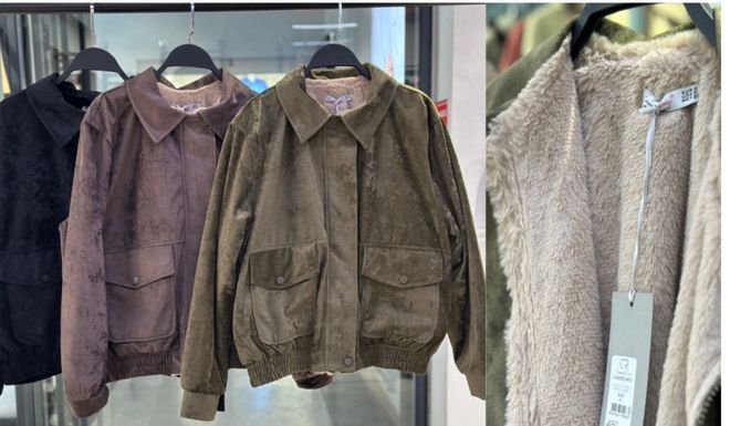 Cream Rouge Black Bomber Coat With Flap Pockets Wholesale Clothing Lounge