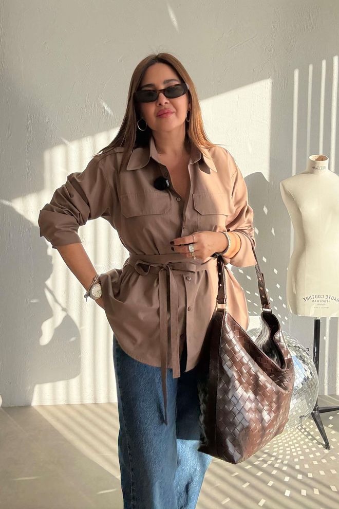 Cream Rouge Camicia Beige Casual Elegante Abbigliamento all'ingrosso Casuale