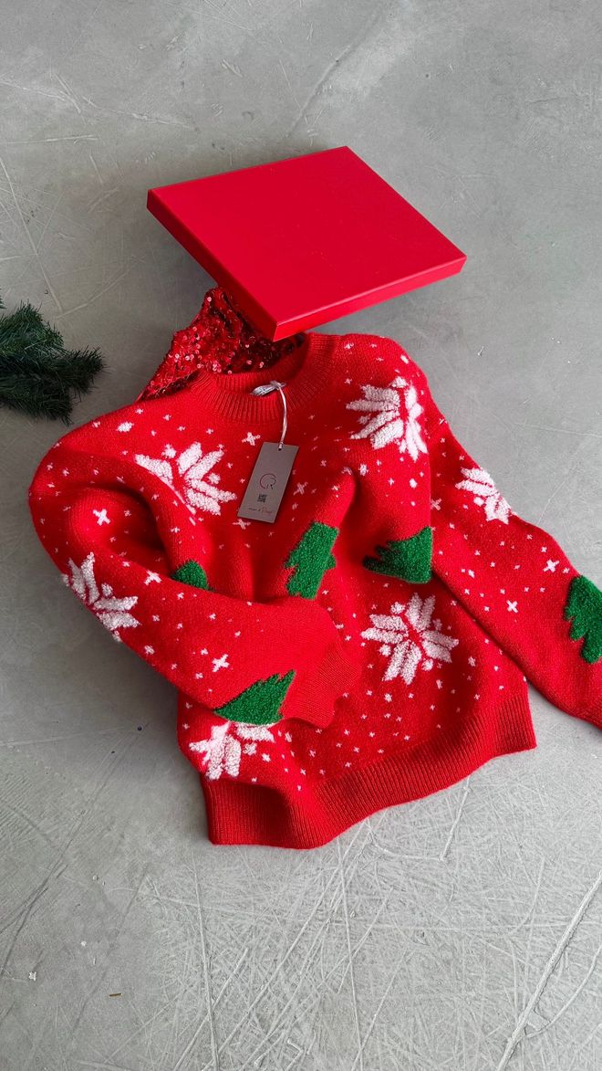 Cream Rouge Maglione Rosso Casual Vintage Retrò Abbigliamento all'ingrosso Casuale