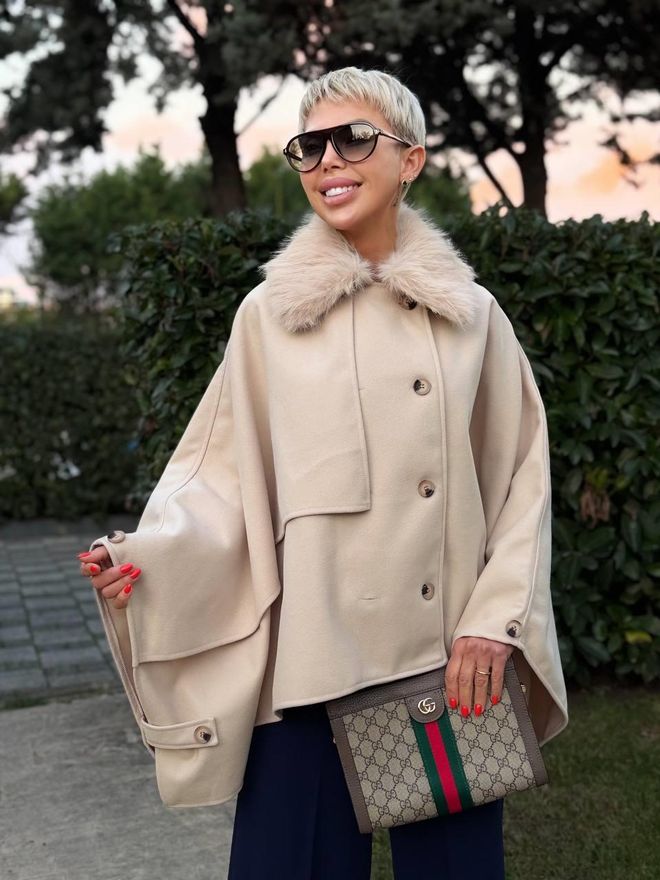 Cream Rouge Μπεζ Καθημερινό Κομψό Vintage Boho Μοντέρνο Ρετρό Πόντσο Χονδρικό εμπόριο ενδυμάτων Απλό