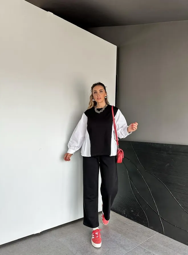 Cream Rouge Черный Комплект Спортивного Костюма Повседневный Виды Спорта Уличная Одежда Джоггер Оптовая продажа одежды 1