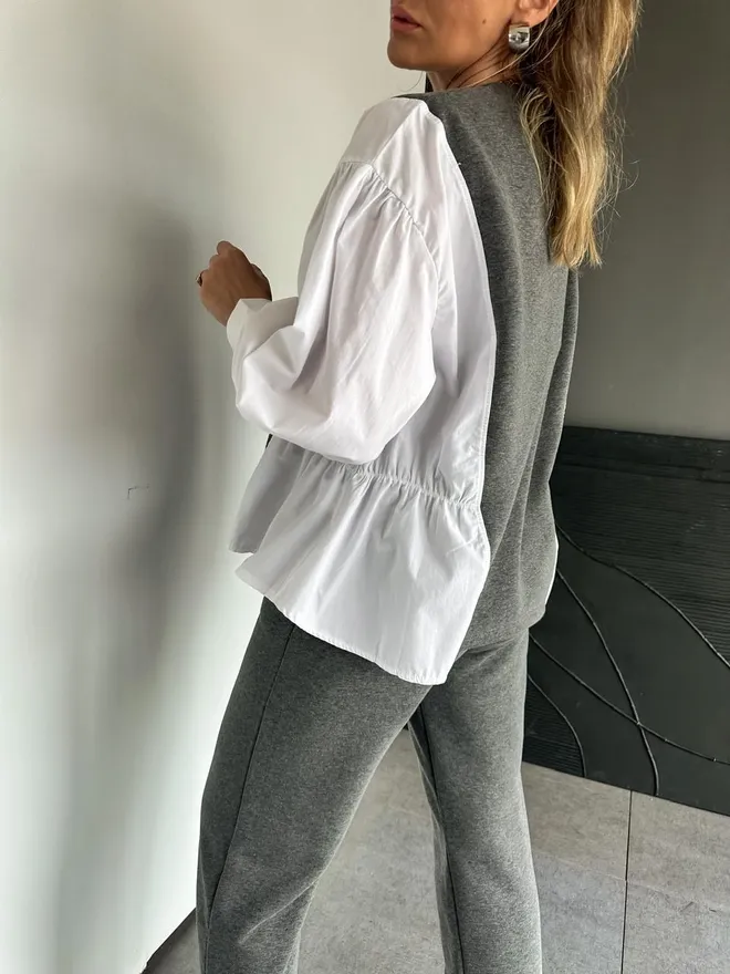 Cream Rouge Серый Повседневный Виды Спорта Элегантный Комплект Спортивного Костюма Оптовая продажа одежды Бездельничать