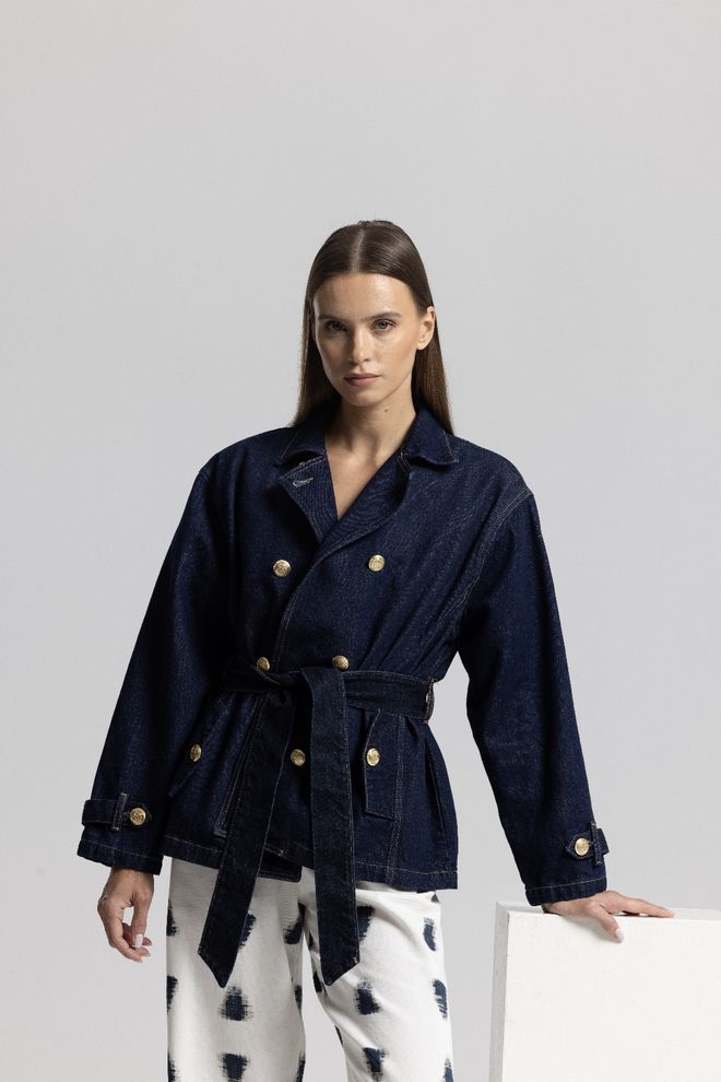 Cream Rouge Blu Blazer Doppiopetto Giacca Abbigliamento all'ingrosso Casuale