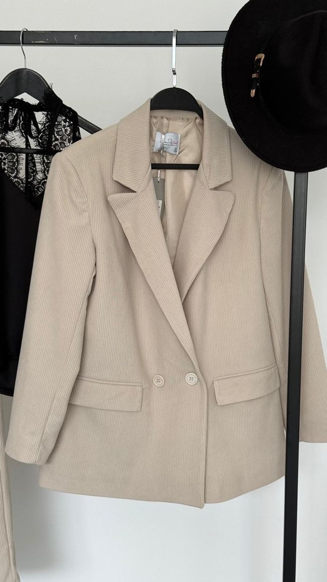 Cream Rouge Bege Blazer Single Breasted Jaqueta Roupas por atacado Casual