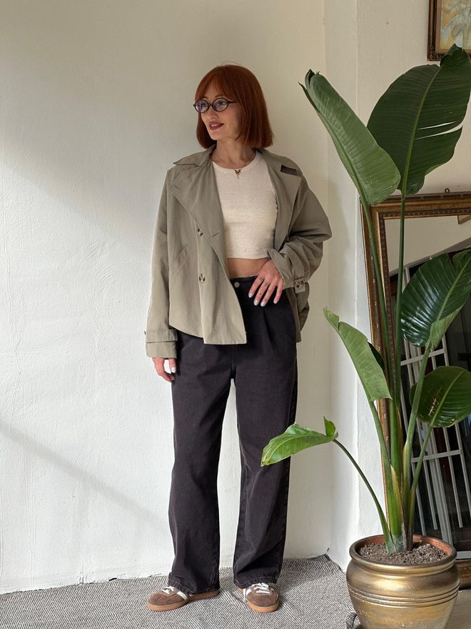 Cream Rouge Trench Beige Classico Monopetto Abbottonato Abbigliamento all'ingrosso Casuale