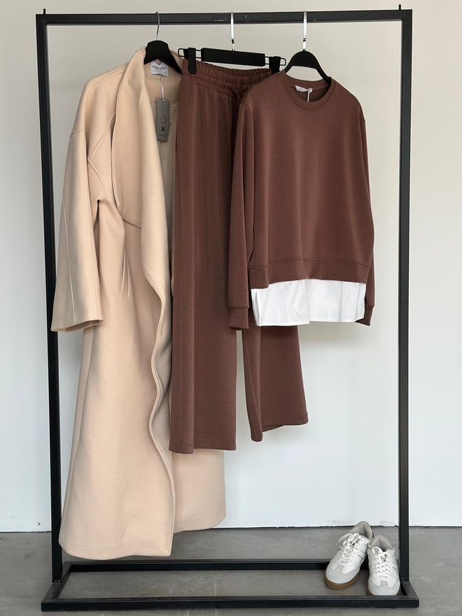 Cream Rouge Bluză Maro Casual Sportivă Modestă Îmbrăcăminte cu ridicata Conservator