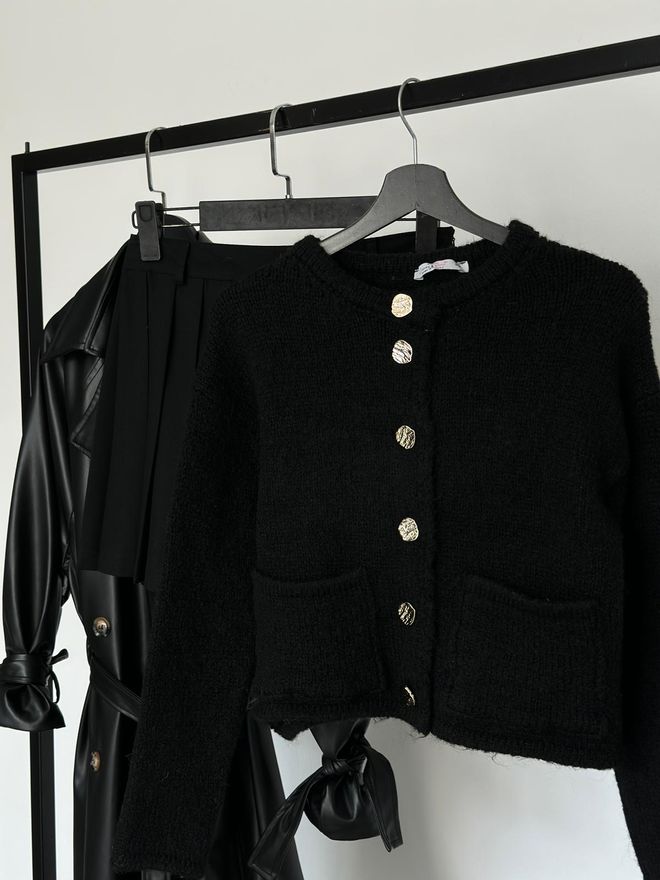 Cream Rouge سترة أسود أنيق عتيق كاجوال تصميم ملابس بالجملة غير رسمي