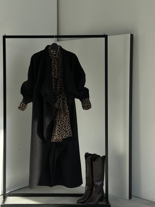 Cream Rouge Cappotto Elegante Nero A Portafoglio Abbigliamento all'ingrosso Casuale