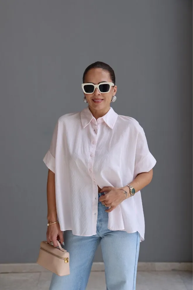 Cream Rouge Pink Casual Elegant Boho Shirt Wholesale Clothing Casual