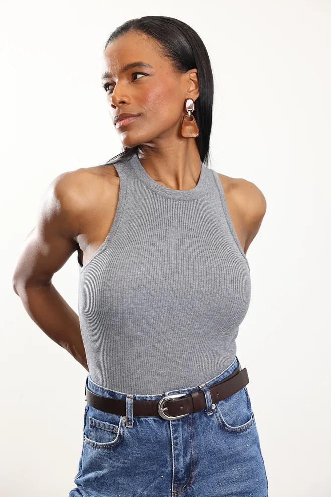 Cream Rouge 32 0001 Tanktop Mit Rippmuster Großhandelskleidung 0