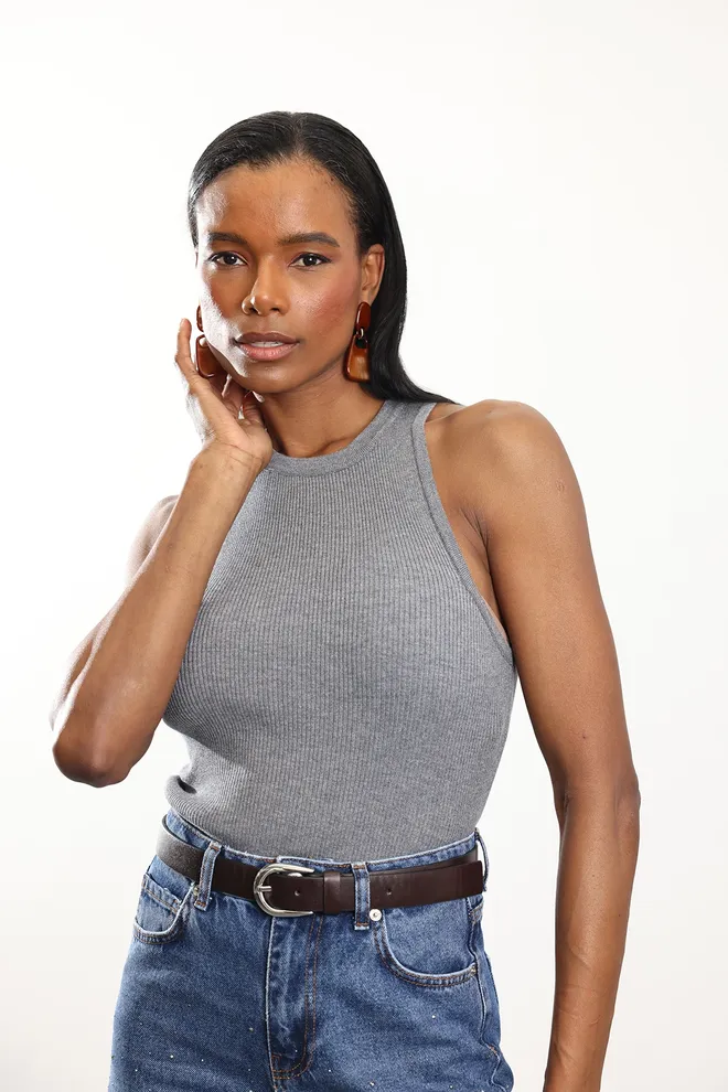 Cream Rouge 32 0001 Tanktop Mit Rippmuster Großhandelskleidung 1