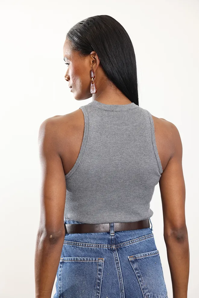 Cream Rouge 32 0001 Tanktop Mit Rippmuster Großhandelskleidung Sommer