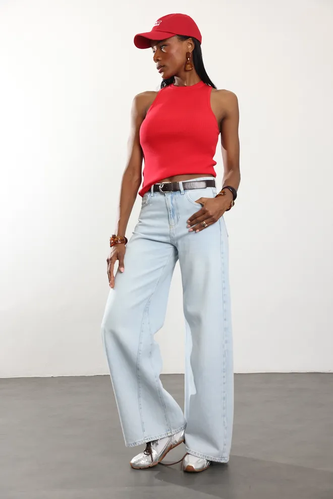 Cream Rouge 32 0001 Tanktop Mit Rippmuster Großhandelskleidung 1