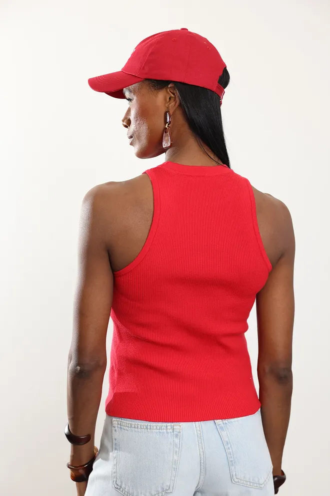 Cream Rouge 32 0001 Tanktop Mit Rippmuster Großhandelskleidung 2