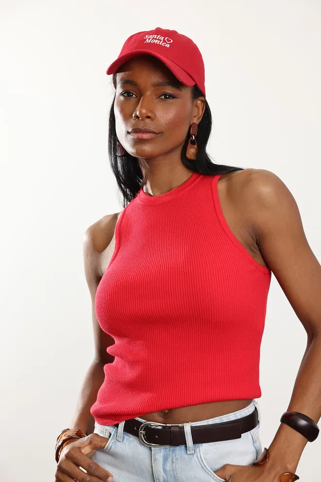 Cream Rouge 32 0001 Tanktop Mit Rippmuster Großhandelskleidung Sommer