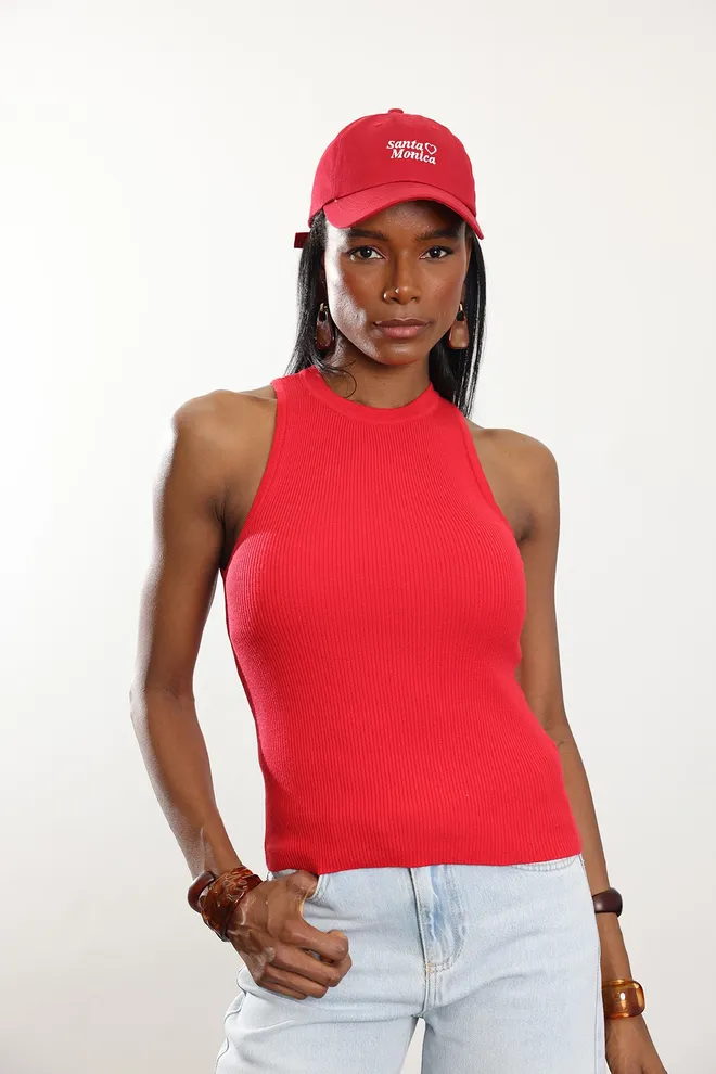 Cream Rouge 32 0001 Tanktop Mit Rippmuster Großhandelskleidung 4