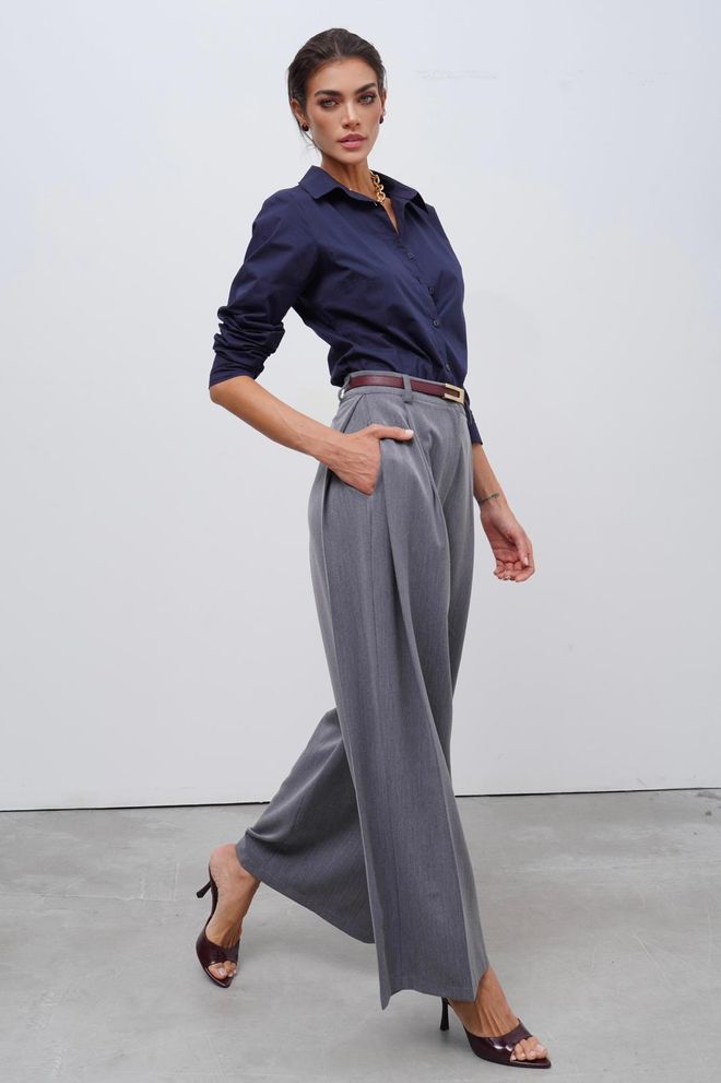 Cream Rouge Szare Spodnie Palazzo Hurtowa sprzedaż odzieży Formalny