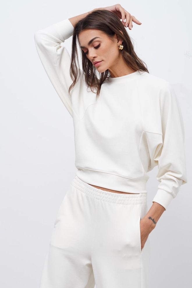 Cream Rouge White Casual Sport Modest Blouse Wholesale Clothing 1