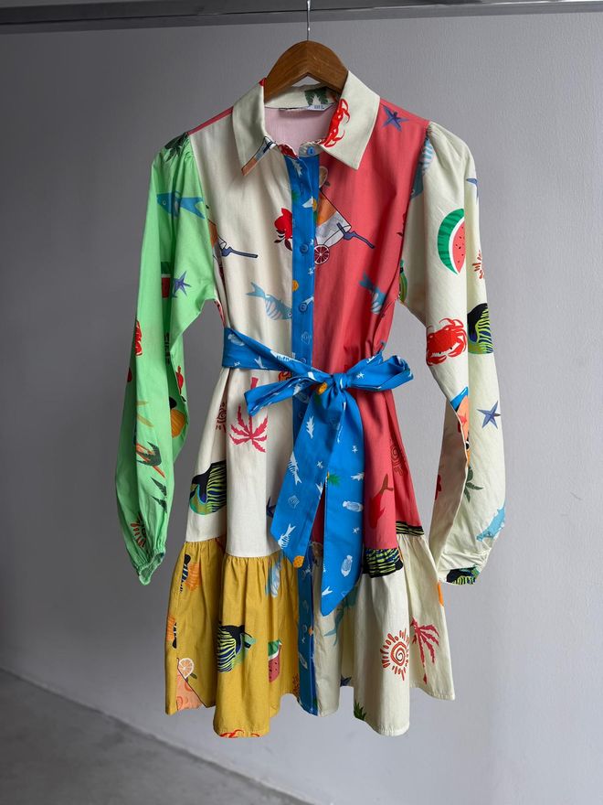 Cream Rouge Zelena Casual Boho Mini Haljina Košulja Veleprodaja odjeće Ležerni