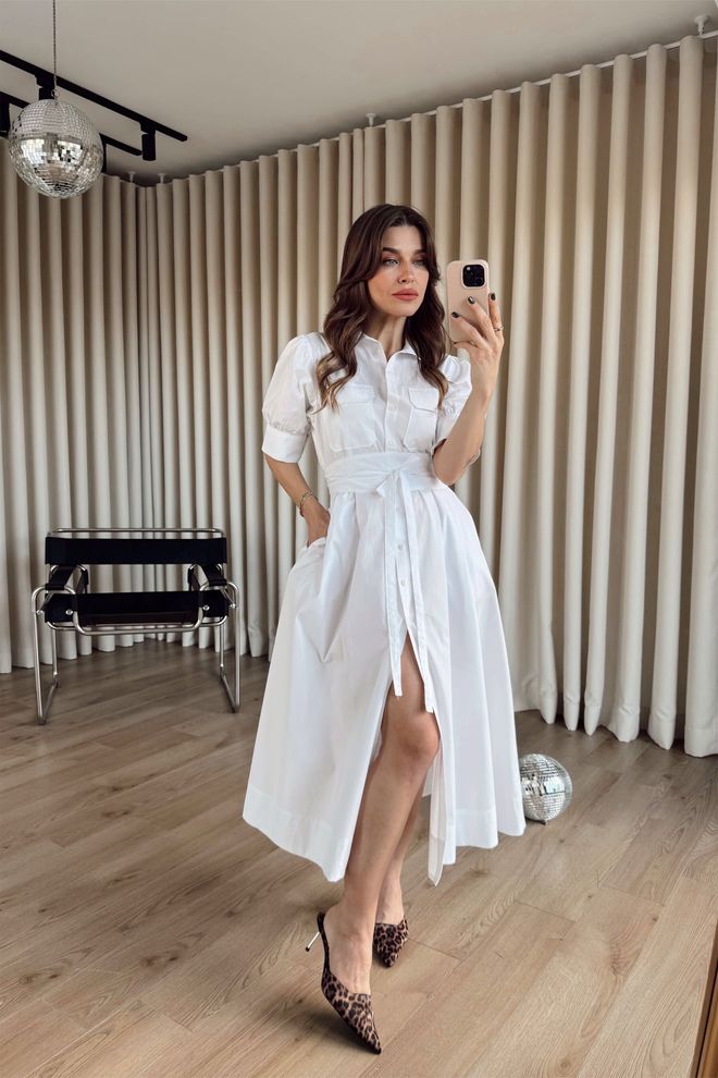 Cream Rouge Vestido Camisa Branco Casual Elegante Formal Modesto Roupas por atacado Modesto