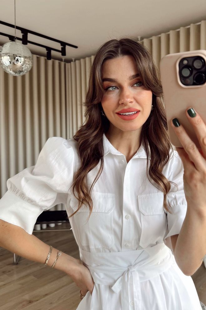 Cream Rouge White Casual Elegant Formal Modest Shirt Dress Wholesale Clothing 1