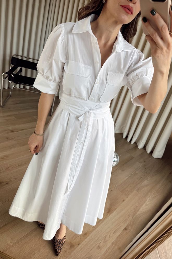 Cream Rouge White Casual Elegant Formal Modest Shirt Dress Wholesale Clothing Work
