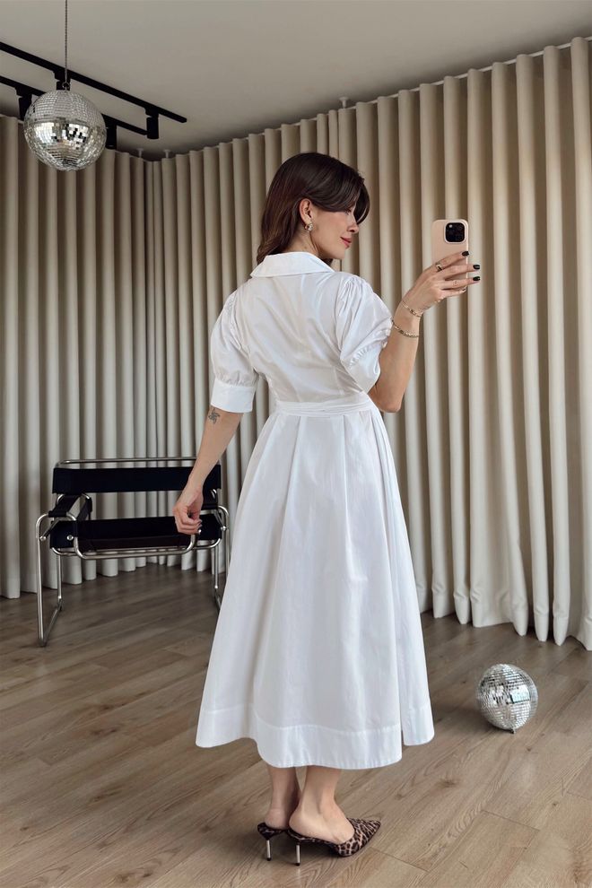 Cream Rouge White Casual Elegant Formal Modest Shirt Dress Wholesale Clothing Casual