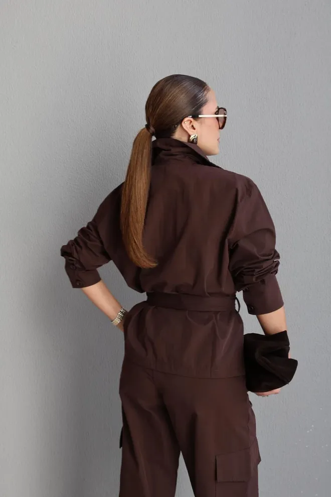 Cream Rouge Brown Elegant Single Breasted Blazer Jacket Wholesale Clothing Lounge