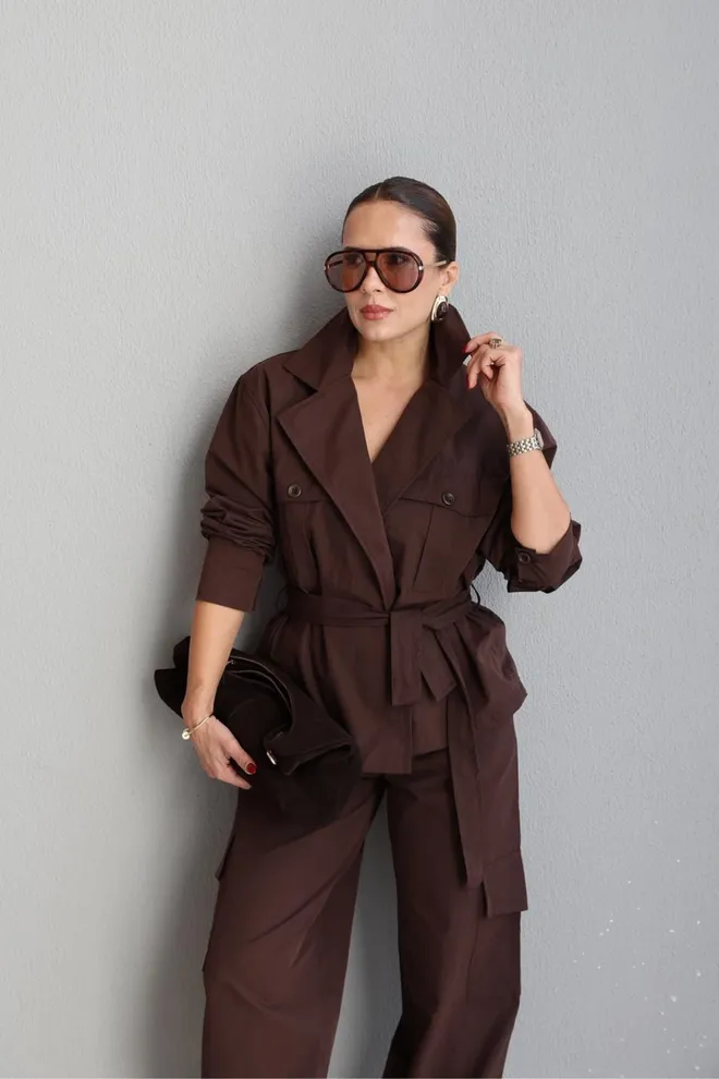 Cream Rouge Brown Elegant Single Breasted Blazer Jacket Wholesale Clothing Summer