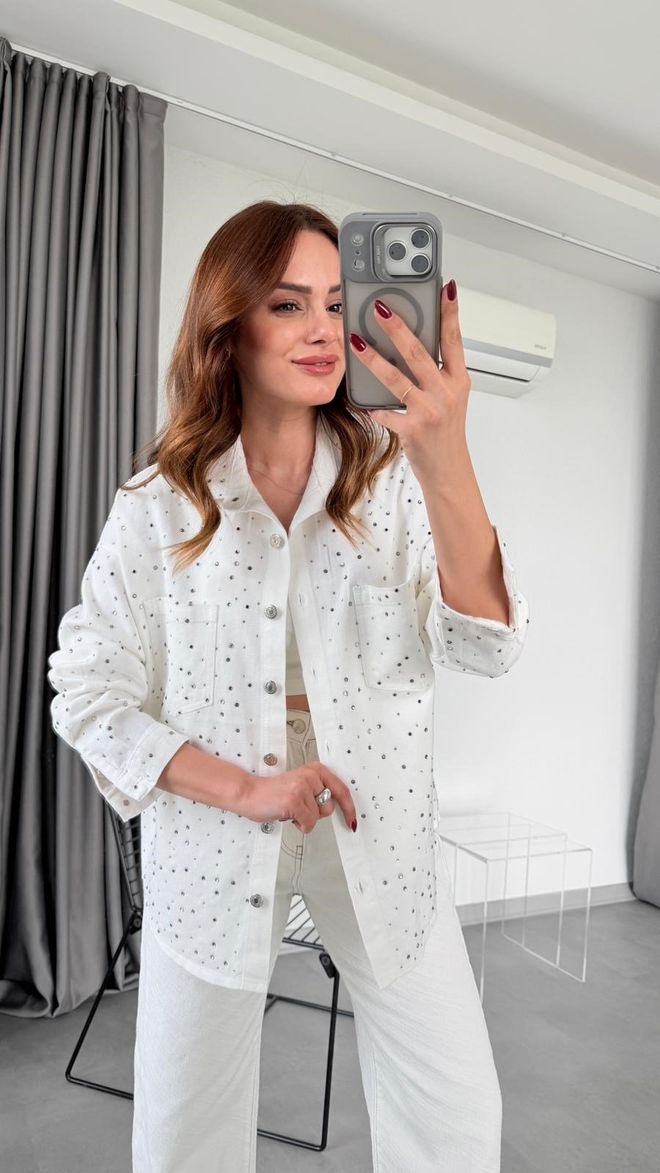 Cream Rouge Bijela Bluza Sa Šljokicama Veleprodaja odjeće Ležerni