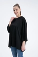 Een kledingmodel uit de groothandel draagt cro10091-black, Turkse groothandel  van 