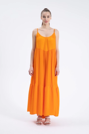 A wholesale clothing model wears  Dress - Mango
, Turkish wholesale Dress of Cream Rouge