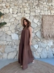 A wholesale clothing model wears cro10260-dress-brown, Turkish wholesale  of 