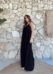 A wholesale clothing model wears cro10261-dress-black, Turkish wholesale  of 