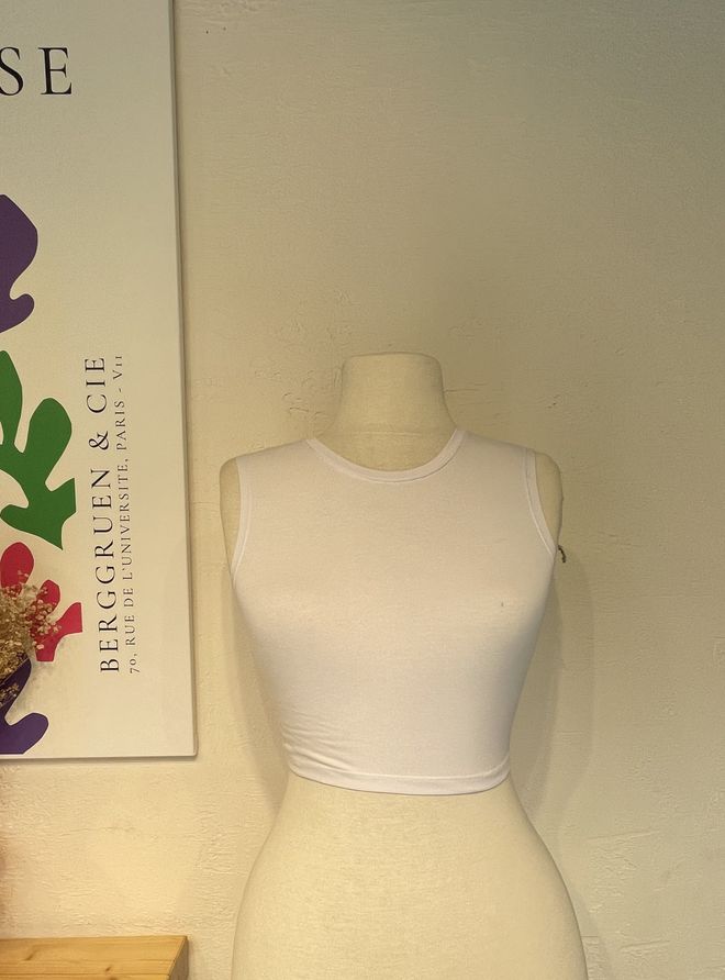 Cream Rouge Crop Top White Wholesale Clothing Casual