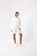 A wholesale clothing model wears cro11100-kangaroo-pocket-sweat-white, Turkish wholesale  of 