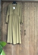 A wholesale clothing model wears cro11264-front-lace-maxi-dress-oil-green, Turkish wholesale  of 