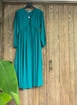 A wholesale clothing model wears cro11265-front-lace-maxi-dress-emerald-green, Turkish wholesale  of 