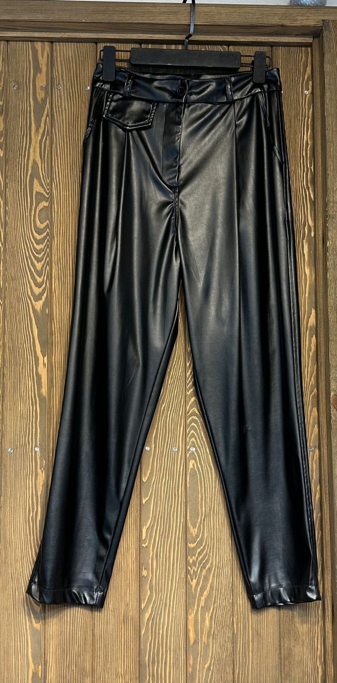 Cream Rouge بنطلون جلد كلاسيكي أسود ملابس بالجملة غير رسمي