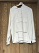 A wholesale clothing model wears cro11629-kangaroo-pocket-sweatshirt-ecru, Turkish wholesale  of 