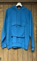 A wholesale clothing model wears cro11632-kangaroo-pocket-sweatshirt-indigo, Turkish wholesale  of 