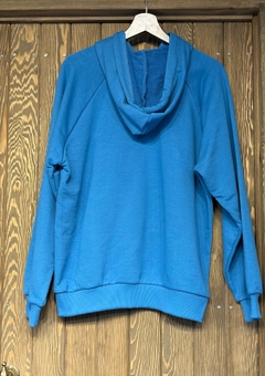 A wholesale clothing model wears cro11632-kangaroo-pocket-sweatshirt-indigo, Turkish wholesale Hoodie of Cream Rouge