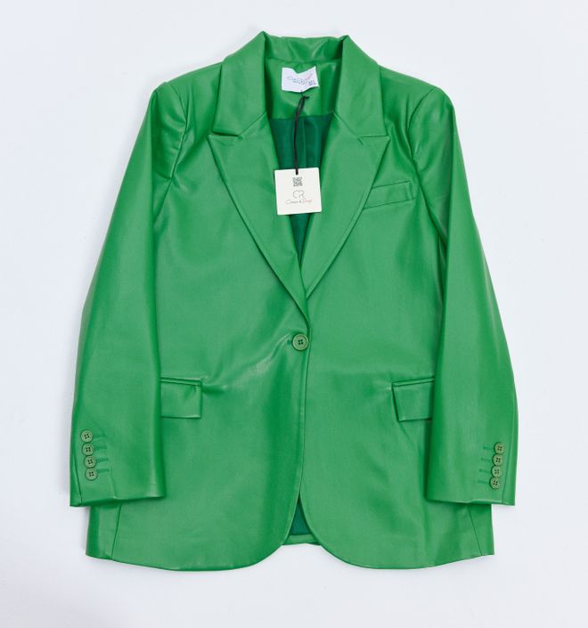 Cream Rouge Giacca in pelle Verde Abbigliamento all'ingrosso Casuale