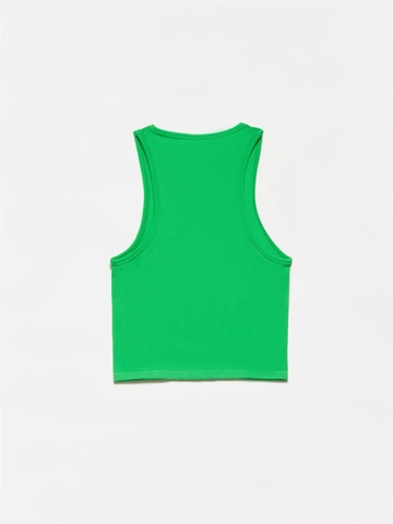 Buy Dilvin Ribbed V Neck Sports Bra In Lime