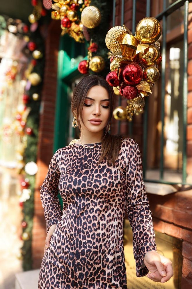 EDELLE Dámske Šaty Edelle Leopard Print Veľkoobchod s oblečením Elegantný