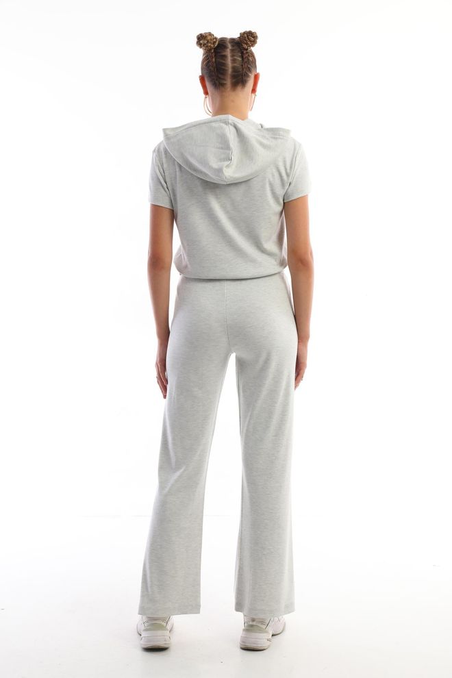 EDELLE Tuta Sportiva Edelle Grey Melange In Felpa Con Cappuccio A Maniche Corte Abbigliamento all'ingrosso Autunno