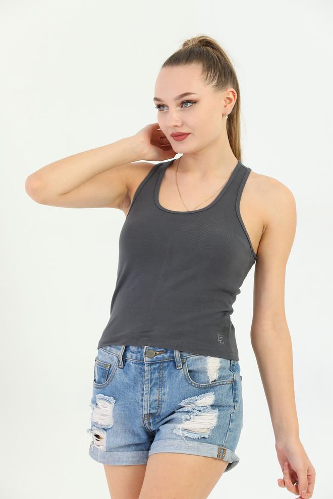 EDELLE Camiseta Sin Mangas Edelle Antracita Con Tirantes Cruzados Para Mujer Ropa al por mayor 0