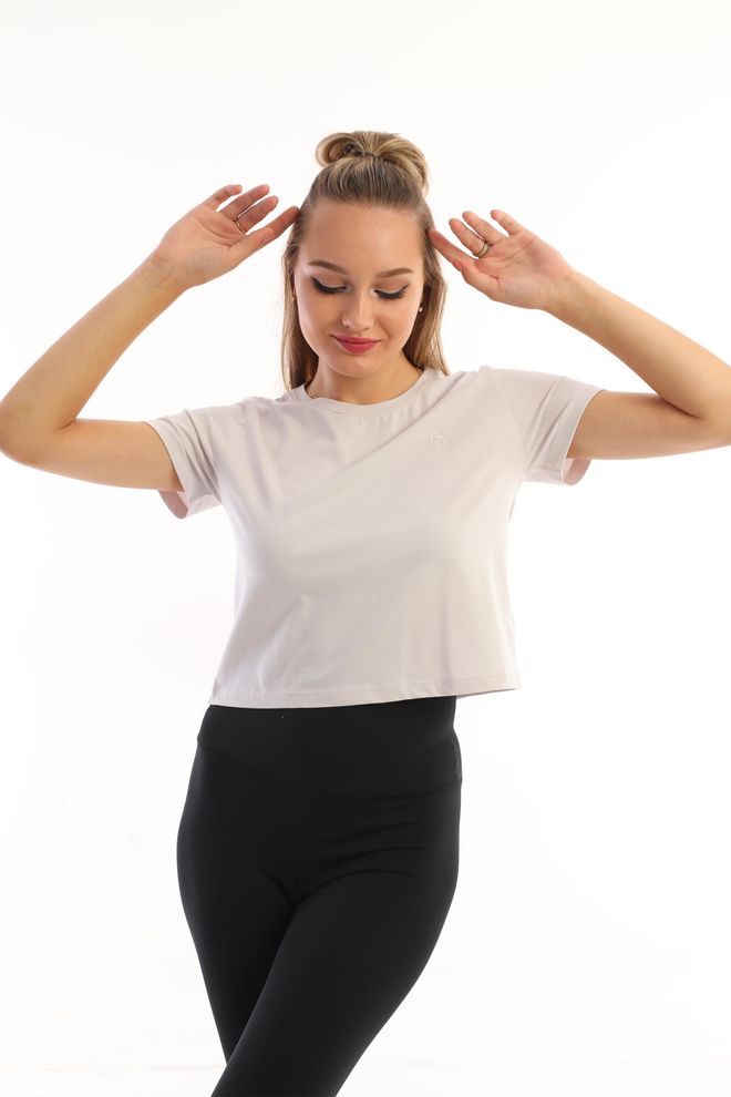 EDELLE Ženska Majica Edelle Beige Crev Neck Crop Велепродаја одеће Неформалан