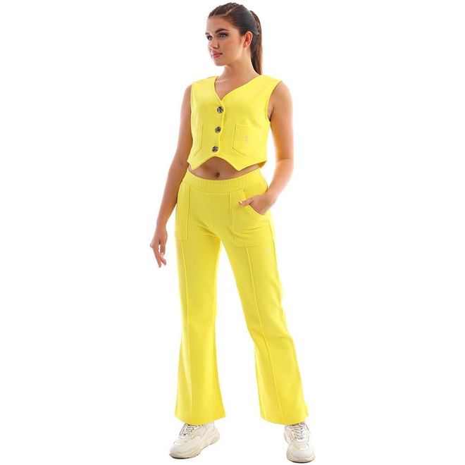 EDELLE Tuta Sportiva Edelle Yellow Gilet Abbigliamento all'ingrosso Casuale
